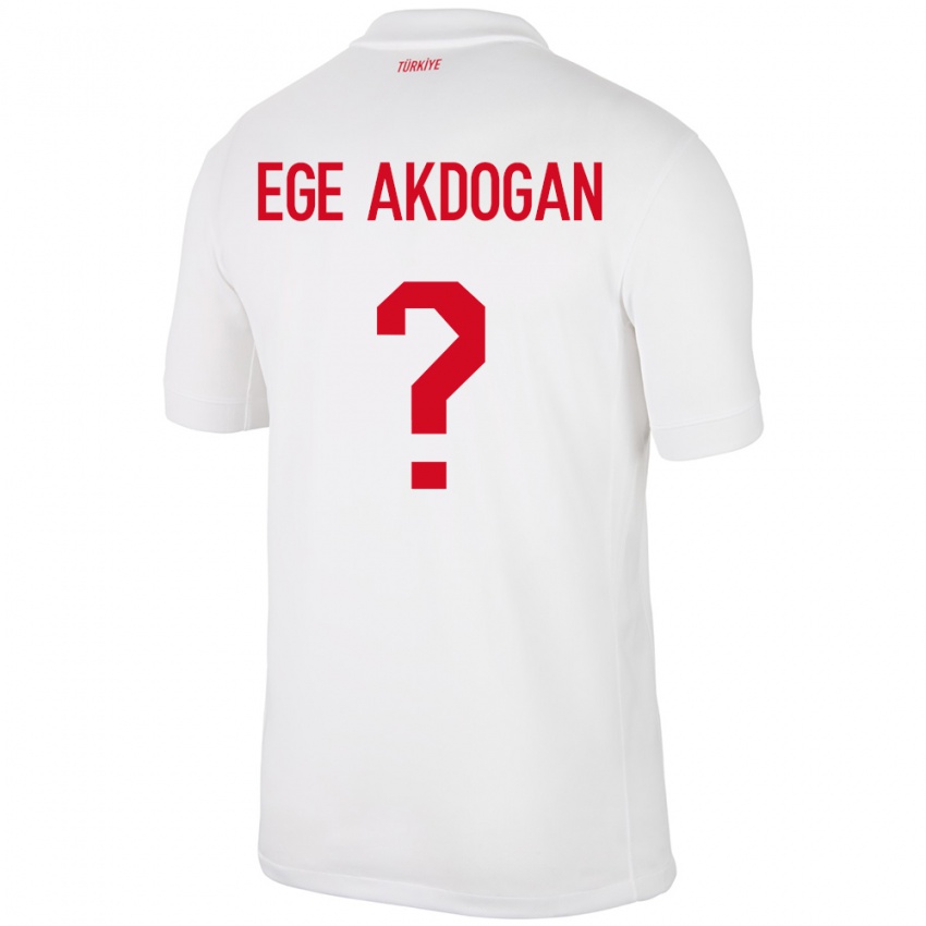 Kinder Türkei Hasan Ege Akdoğan #0 Weiß Heimtrikot Trikot 24-26 T-Shirt