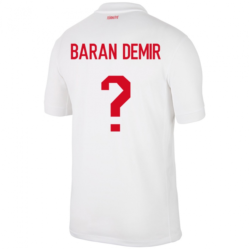 Kinder Türkei Tuna Baran Demir #0 Weiß Heimtrikot Trikot 24-26 T-Shirt