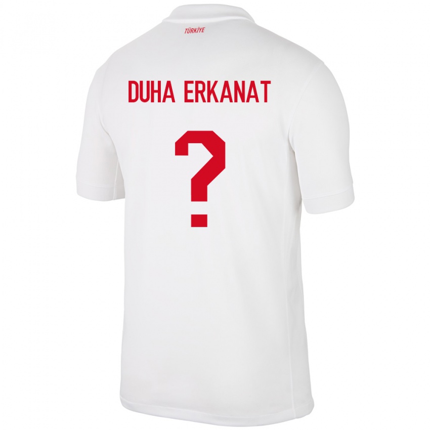 Kinder Türkei Ahmet Duha Erkanat #0 Weiß Heimtrikot Trikot 24-26 T-Shirt