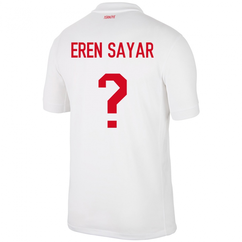 Kinder Türkei Emin Eren Sayar #0 Weiß Heimtrikot Trikot 24-26 T-Shirt