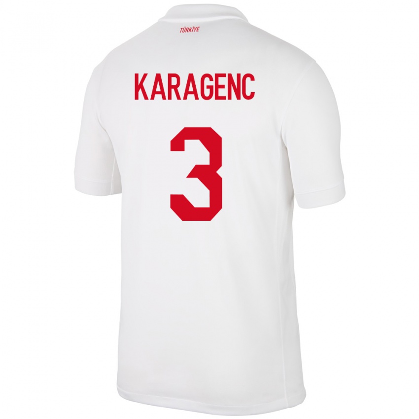 Kinder Türkei Didem Karagenç #3 Weiß Heimtrikot Trikot 24-26 T-Shirt