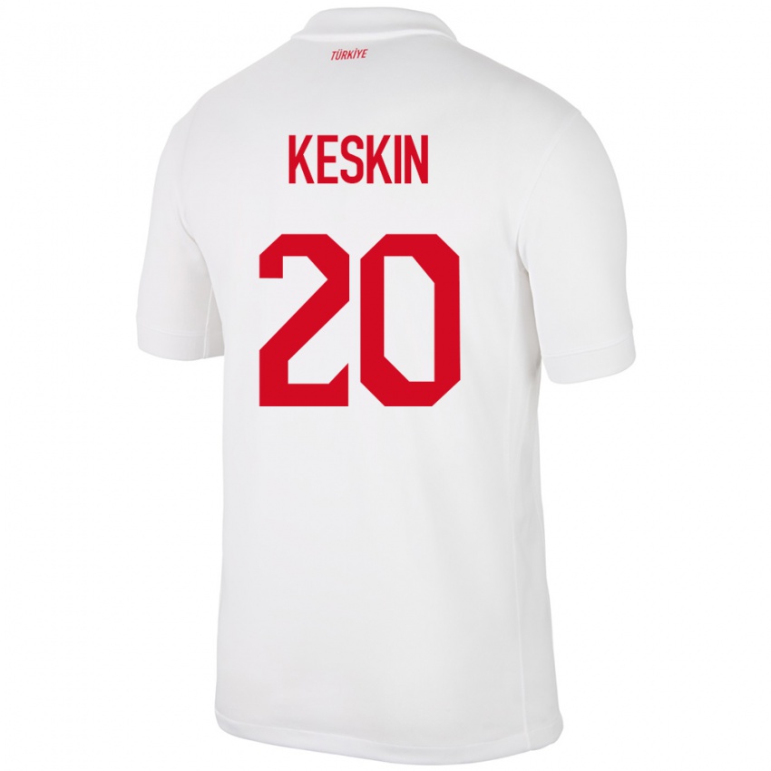 Kinder Türkei Elif Keskin #20 Weiß Heimtrikot Trikot 24-26 T-Shirt