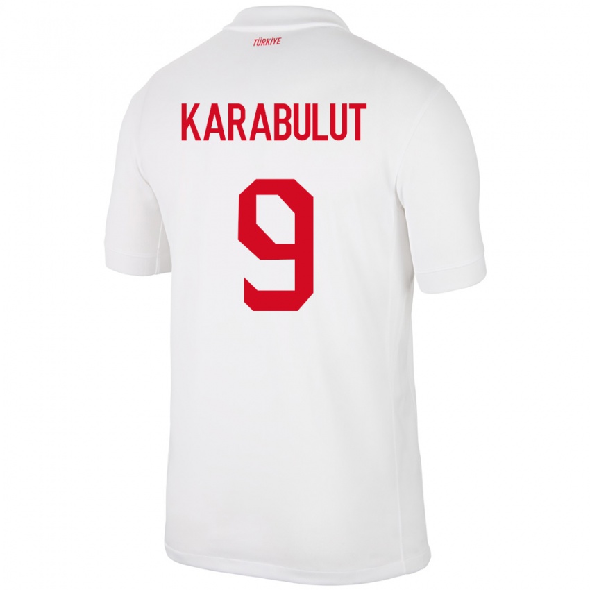 Kinder Türkei Arzu Karabulut #9 Weiß Heimtrikot Trikot 24-26 T-Shirt