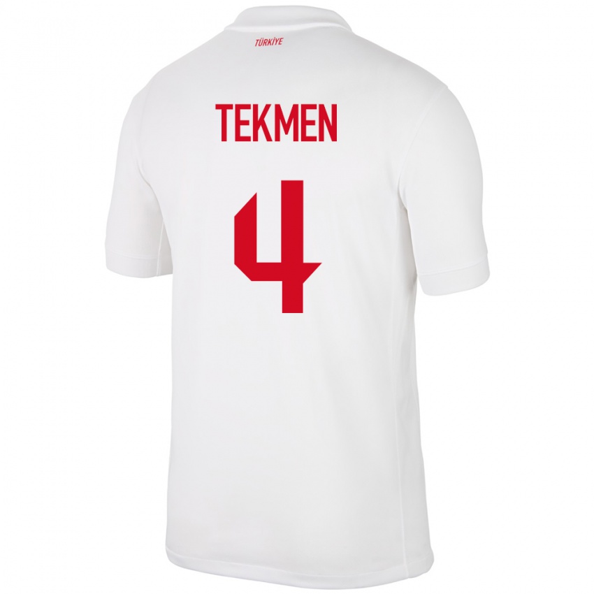 Kinder Türkei Ece Tekmen #4 Weiß Heimtrikot Trikot 24-26 T-Shirt