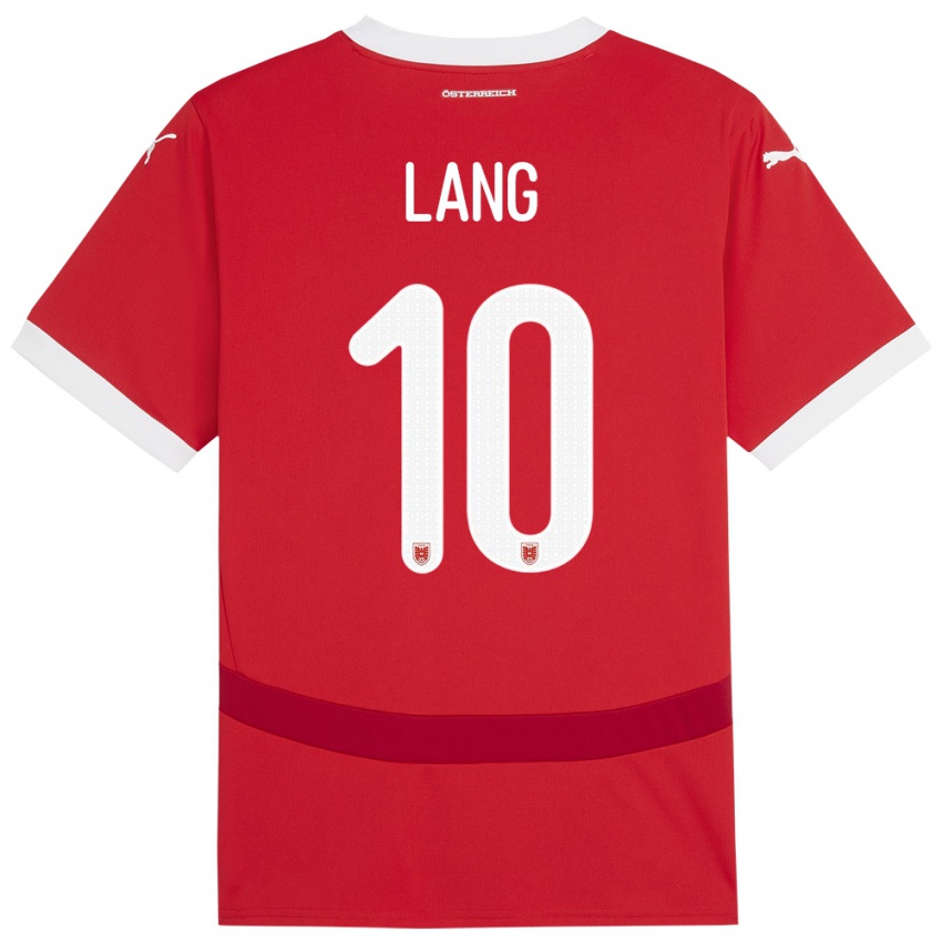 Kinder Österreich Christoph Lang #10 Rot Heimtrikot Trikot 24-26 T-Shirt