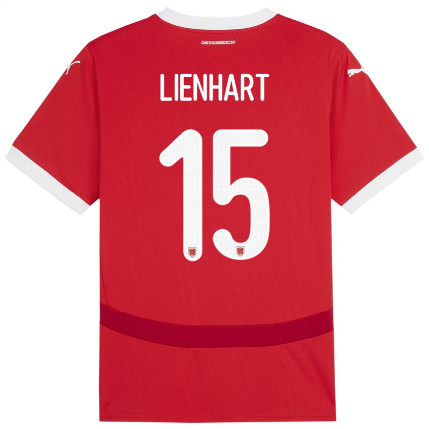 Kinder Österreich Philipp Lienhart #15 Rot Heimtrikot Trikot 24-26 T-Shirt