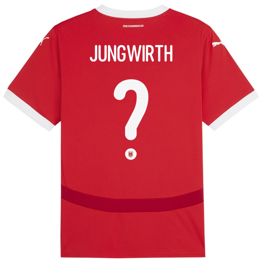 Kinder Österreich Lukas Jungwirth #0 Rot Heimtrikot Trikot 24-26 T-Shirt