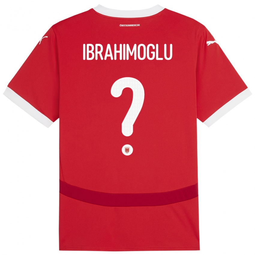 Kinder Österreich Mücahit Ibrahimoglu #0 Rot Heimtrikot Trikot 24-26 T-Shirt