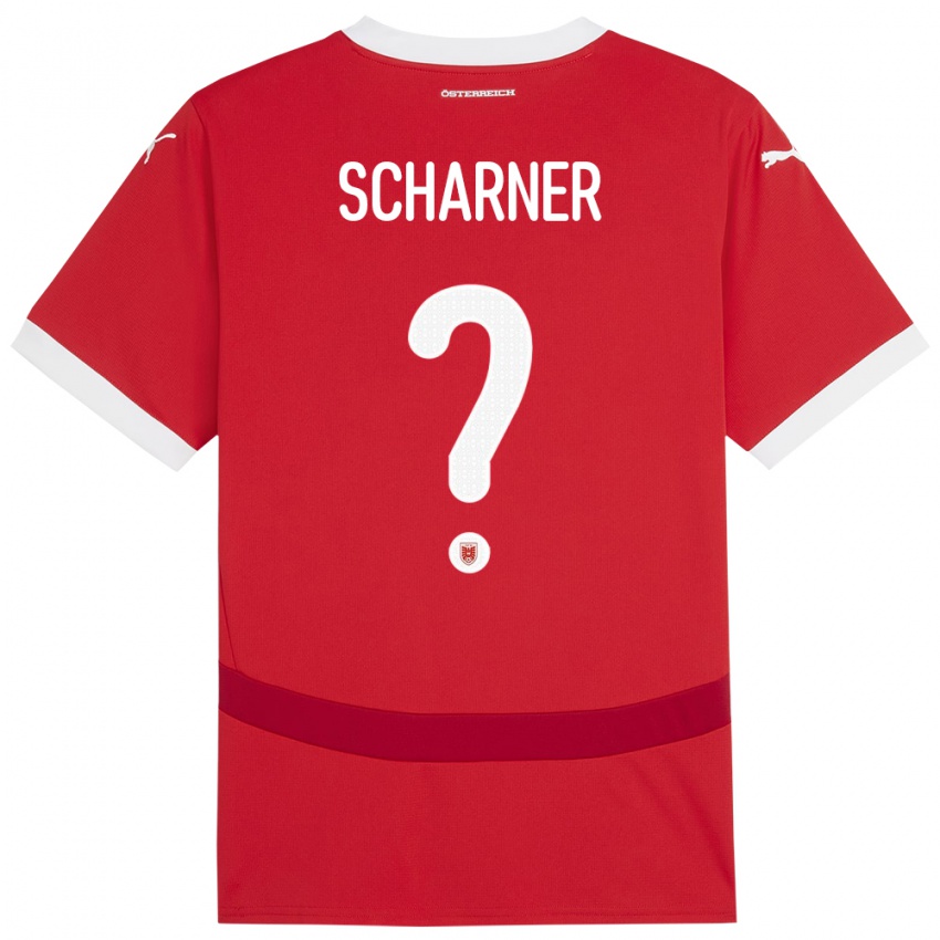 Kinder Österreich Benedict Scharner #0 Rot Heimtrikot Trikot 24-26 T-Shirt