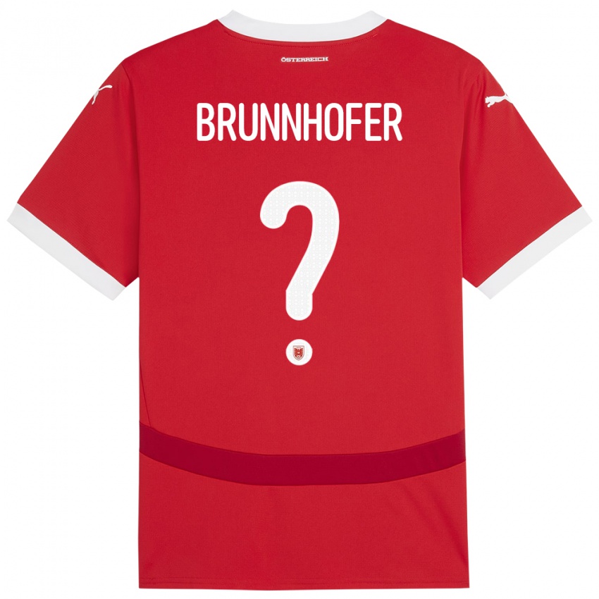 Kinder Österreich Jakob Brunnhofer #0 Rot Heimtrikot Trikot 24-26 T-Shirt