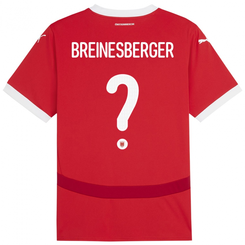 Kinder Österreich Christoph Breinesberger #0 Rot Heimtrikot Trikot 24-26 T-Shirt