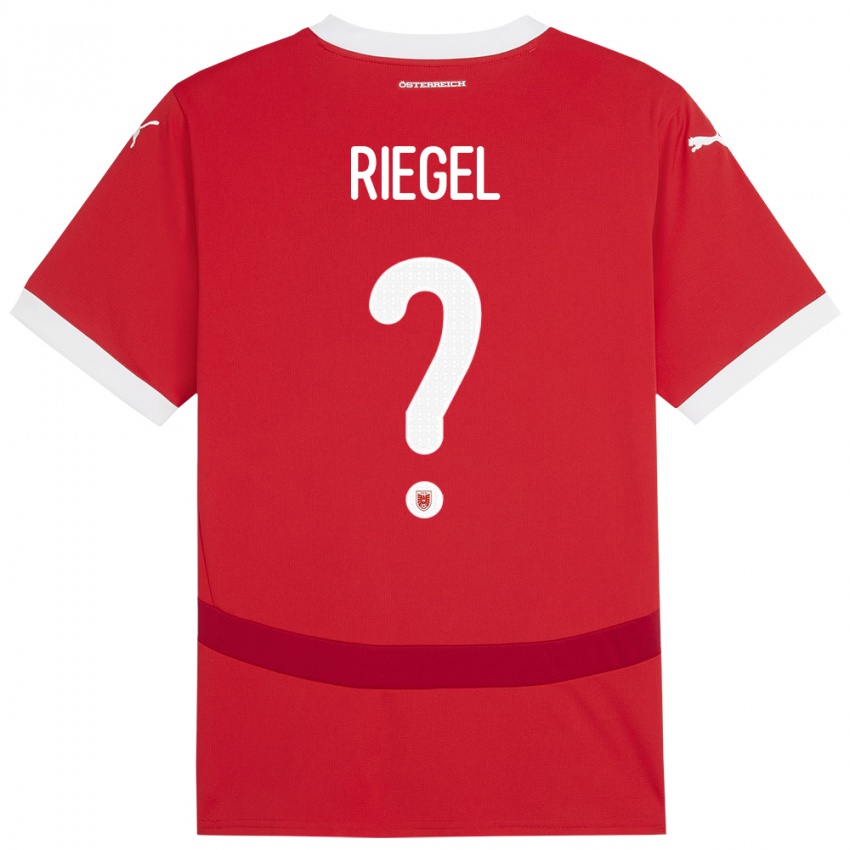 Kinder Österreich Adrian Riegel #0 Rot Heimtrikot Trikot 24-26 T-Shirt