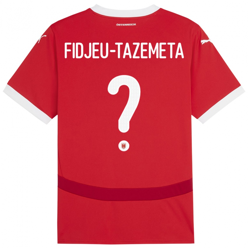 Kinder Österreich Thierry Fidjeu-Tazemeta #0 Rot Heimtrikot Trikot 24-26 T-Shirt