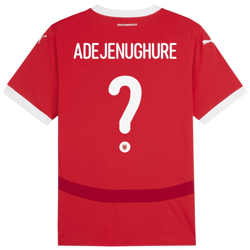 Kinder Österreich Oghenetejiri Adejenughure #0 Rot Heimtrikot Trikot 24-26 T-Shirt