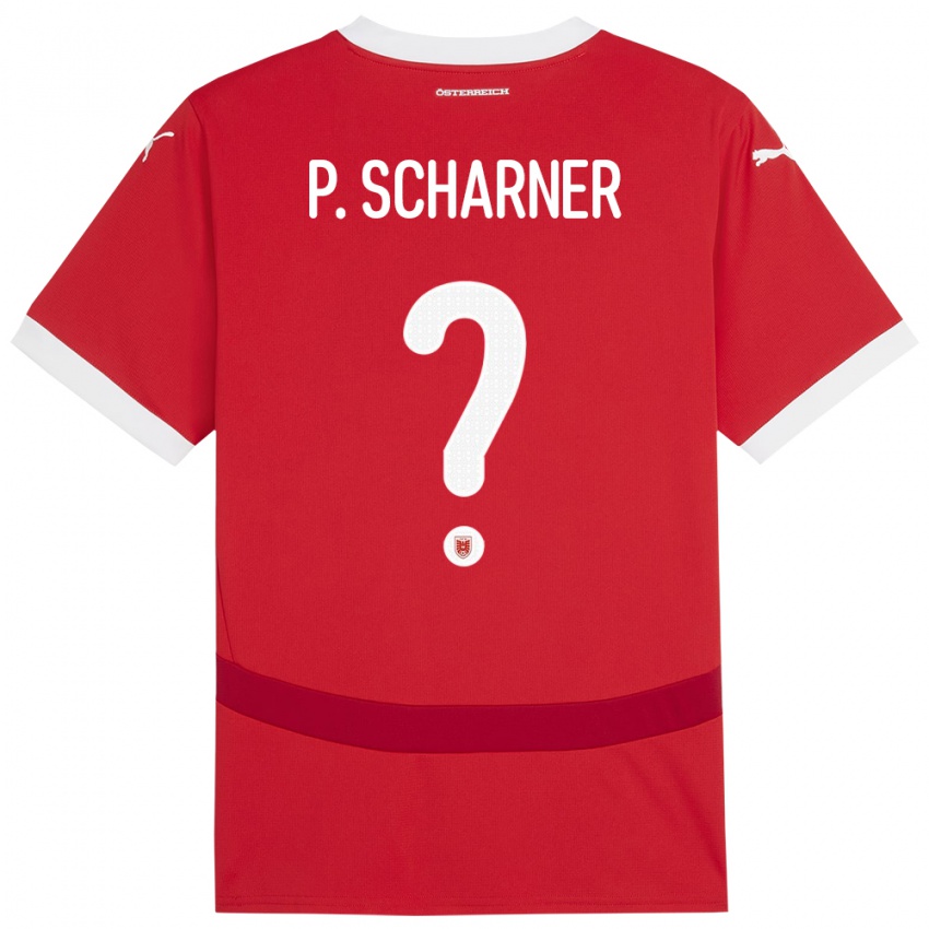 Kinder Österreich Paul Scharner #0 Rot Heimtrikot Trikot 24-26 T-Shirt