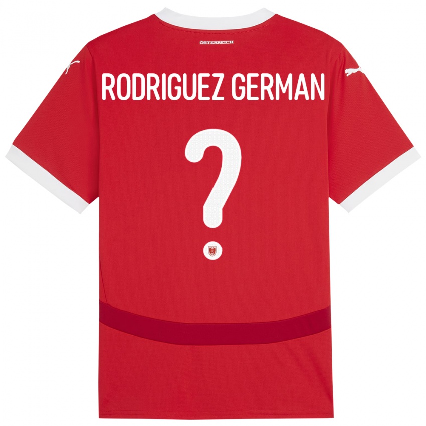 Kinder Österreich Ryan Rodriguez German #0 Rot Heimtrikot Trikot 24-26 T-Shirt