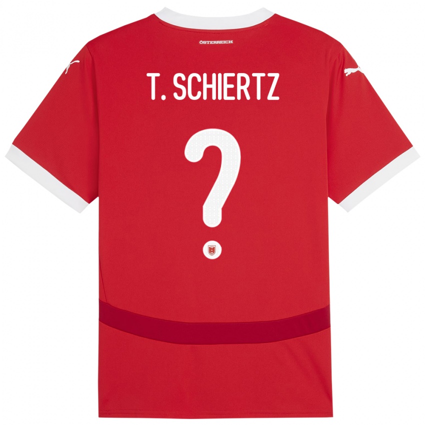 Kinder Österreich Tammo Schiertz #0 Rot Heimtrikot Trikot 24-26 T-Shirt