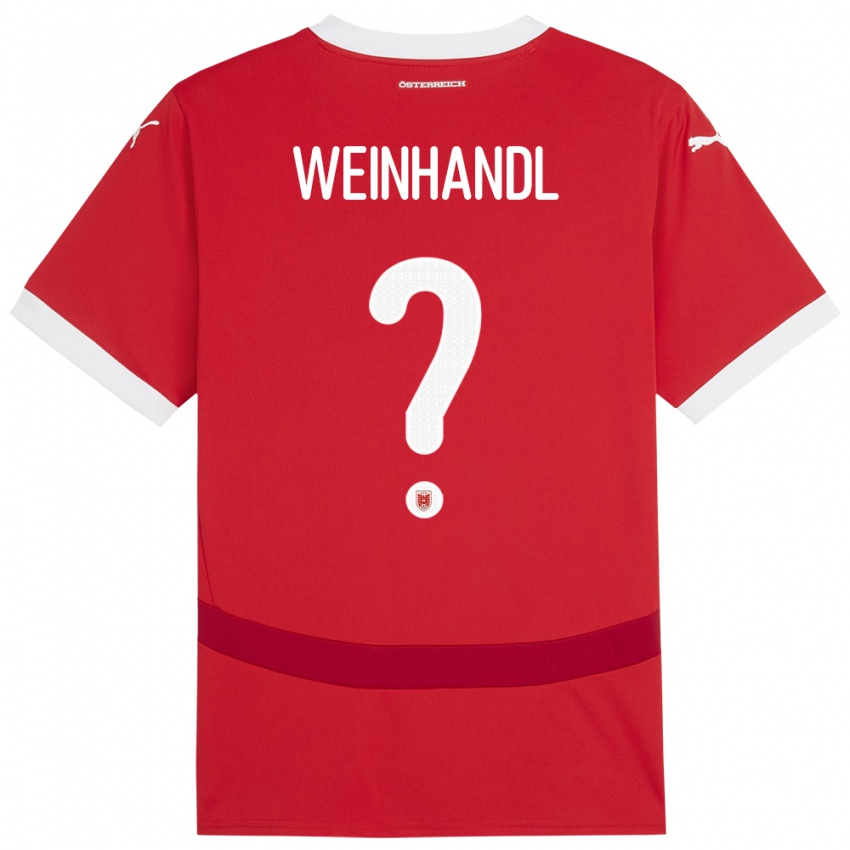 Kinder Österreich Luca Weinhandl #0 Rot Heimtrikot Trikot 24-26 T-Shirt