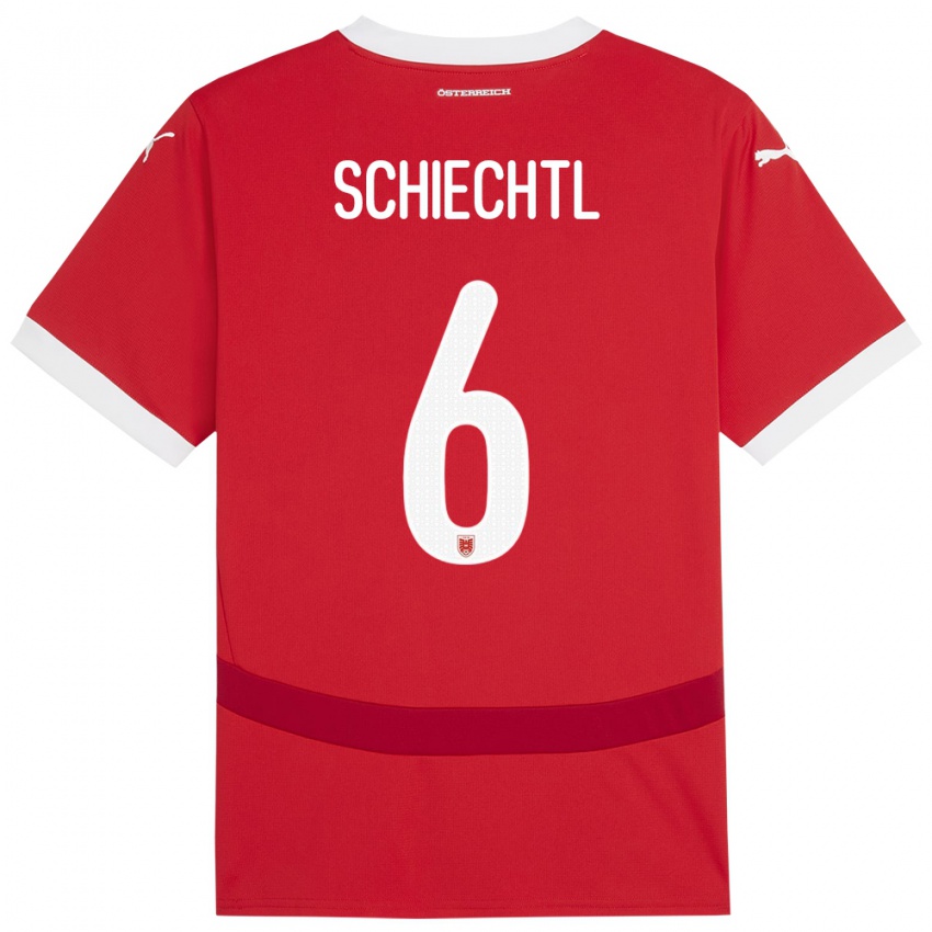 Kinder Österreich Katharina Schiechtl #6 Rot Heimtrikot Trikot 24-26 T-Shirt