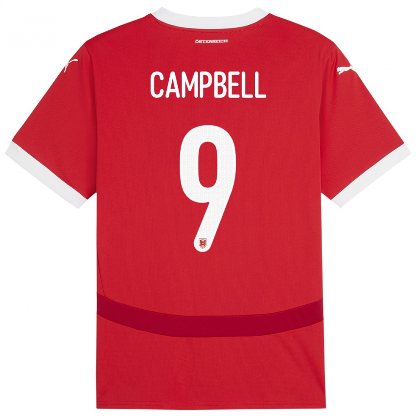 Kinder Österreich Eileen Campbell #9 Rot Heimtrikot Trikot 24-26 T-Shirt