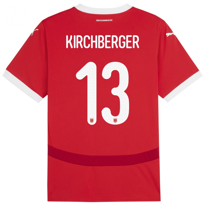 Kinder Österreich Virginia Kirchberger #13 Rot Heimtrikot Trikot 24-26 T-Shirt