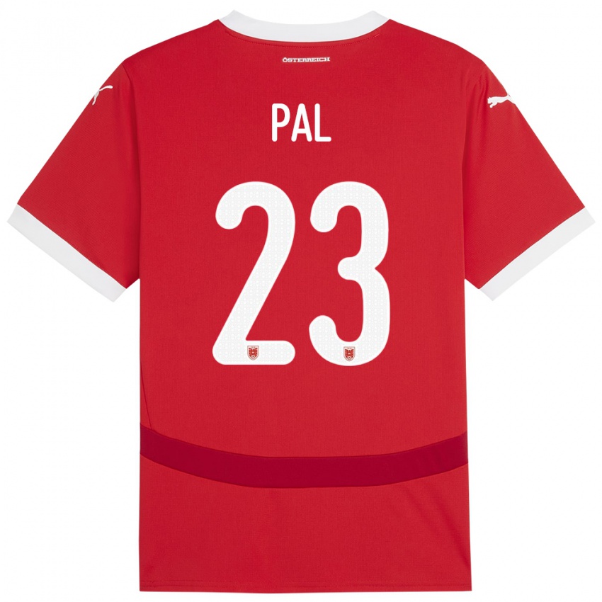 Kinder Österreich Jasmin Pal #23 Rot Heimtrikot Trikot 24-26 T-Shirt