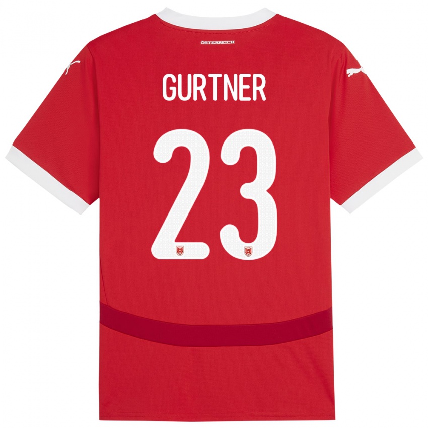 Kinder Österreich Andrea Gurtner #23 Rot Heimtrikot Trikot 24-26 T-Shirt