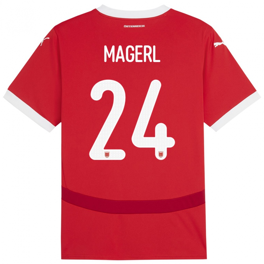 Kinder Österreich Julia Magerl #24 Rot Heimtrikot Trikot 24-26 T-Shirt