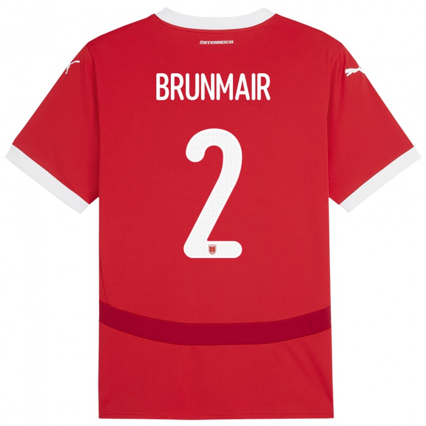 Kinder Österreich Livia Brunmair #2 Rot Heimtrikot Trikot 24-26 T-Shirt