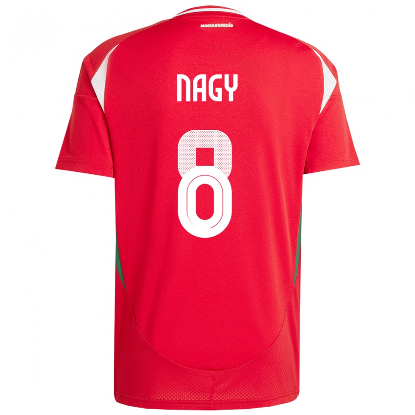 Kinder Ungarn Ádám Nagy #8 Rot Heimtrikot Trikot 24-26 T-Shirt