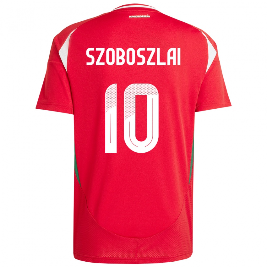 Kinder Ungarn Dominik Szoboszlai #10 Rot Heimtrikot Trikot 24-26 T-Shirt