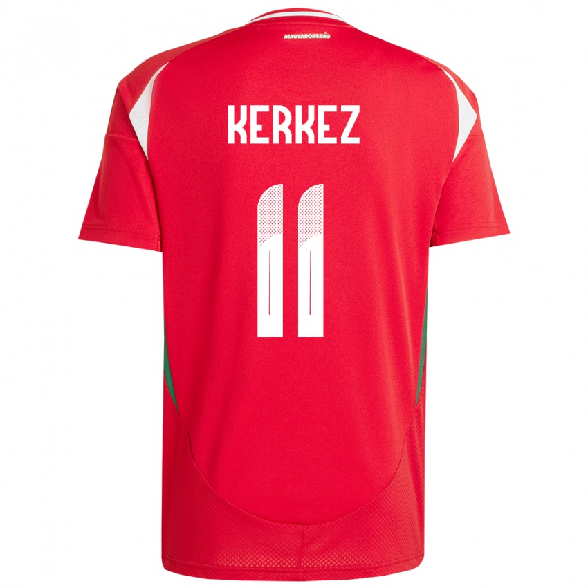 Kinder Ungarn Milos Kerkez #11 Rot Heimtrikot Trikot 24-26 T-Shirt