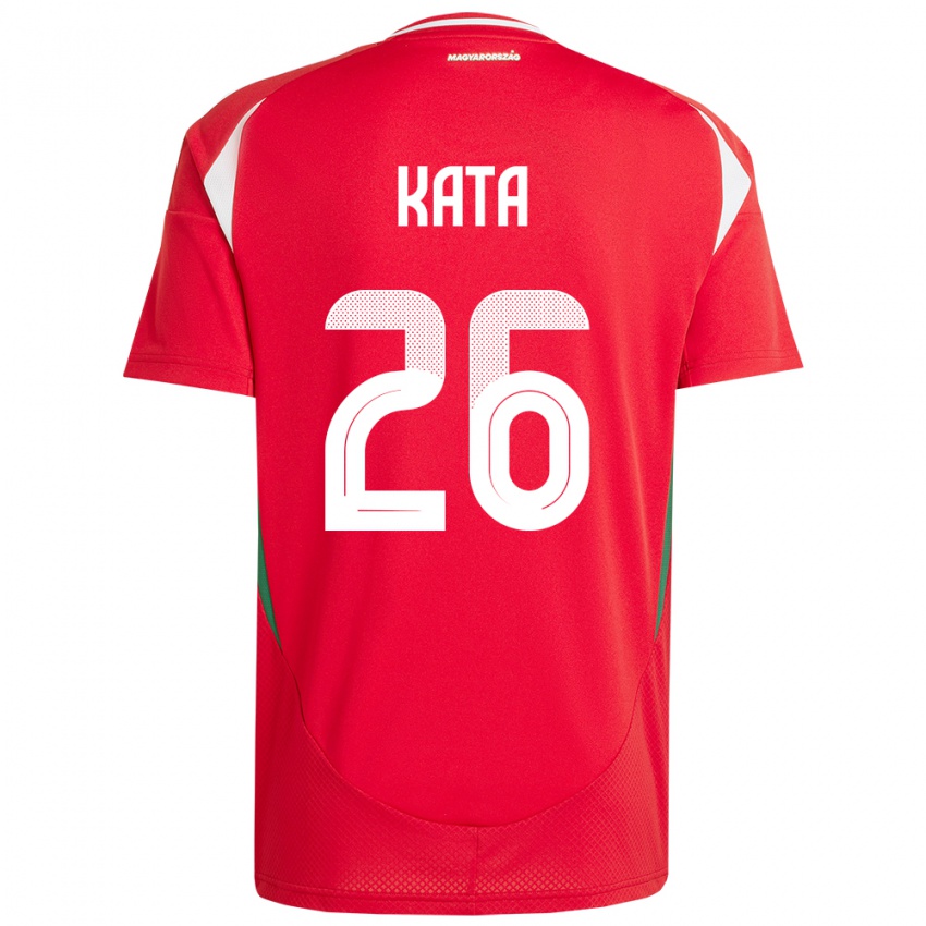 Kinder Ungarn Mihály Kata #26 Rot Heimtrikot Trikot 24-26 T-Shirt