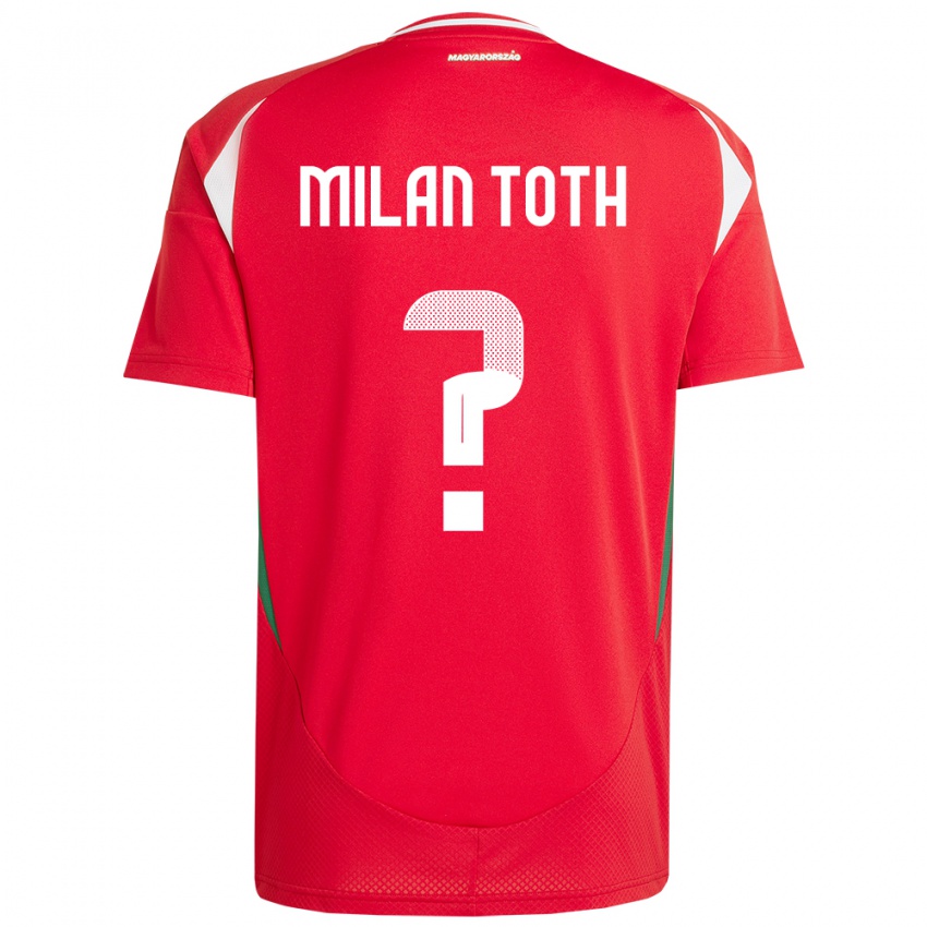 Kinder Ungarn Milán Tóth #0 Rot Heimtrikot Trikot 24-26 T-Shirt