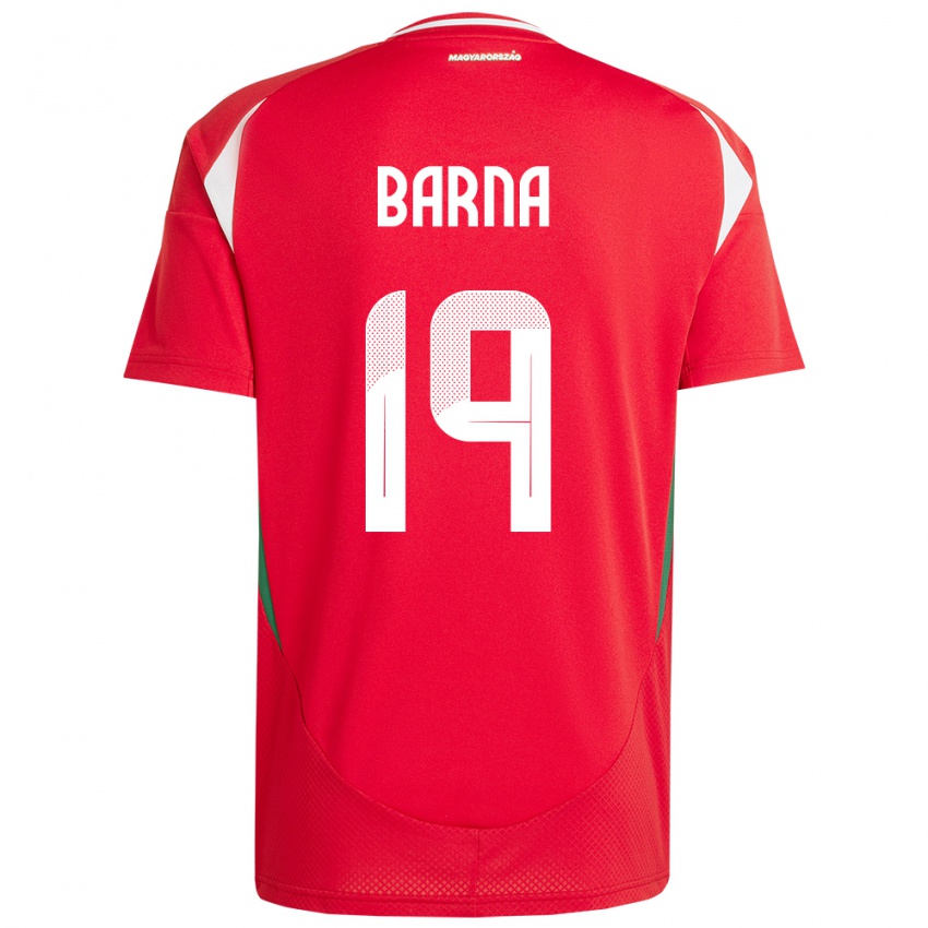 Kinder Ungarn Daniel Barna #19 Rot Heimtrikot Trikot 24-26 T-Shirt