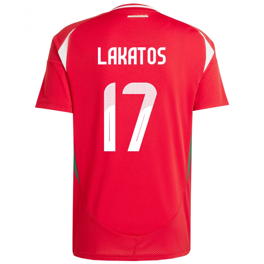 Kinder Ungarn Noel Lakatos #17 Rot Heimtrikot Trikot 24-26 T-Shirt