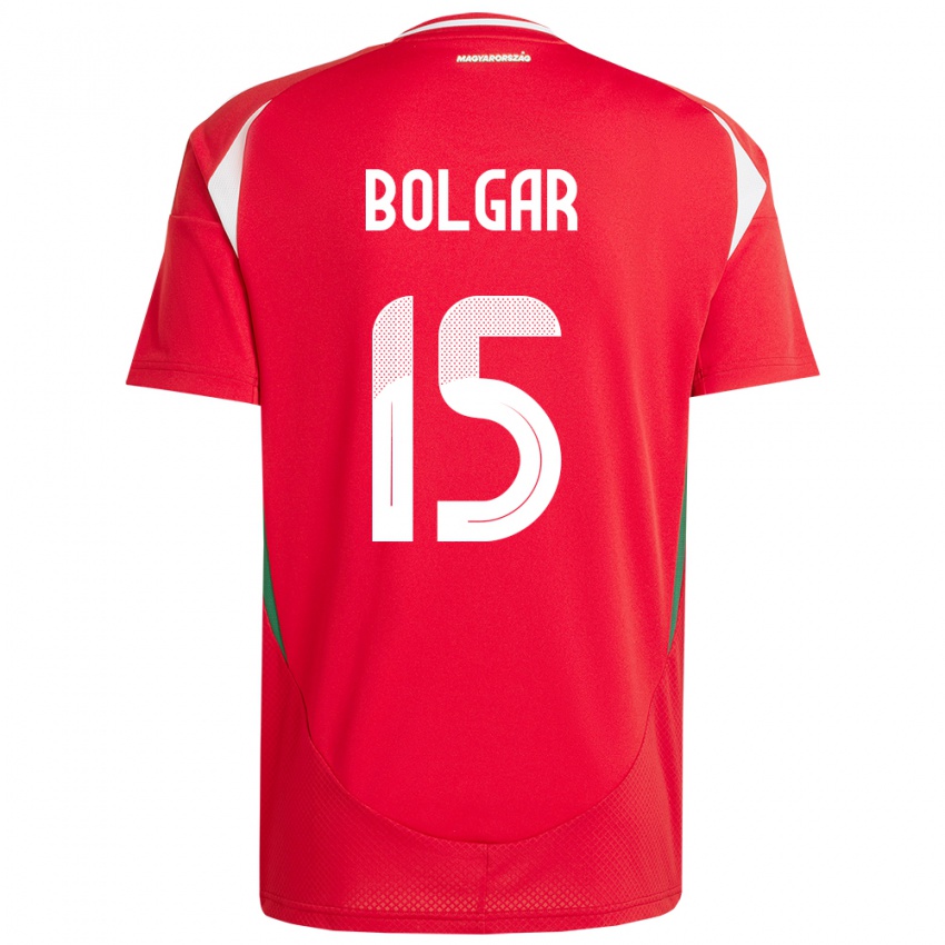 Kinder Ungarn Botond Bolgár #15 Rot Heimtrikot Trikot 24-26 T-Shirt