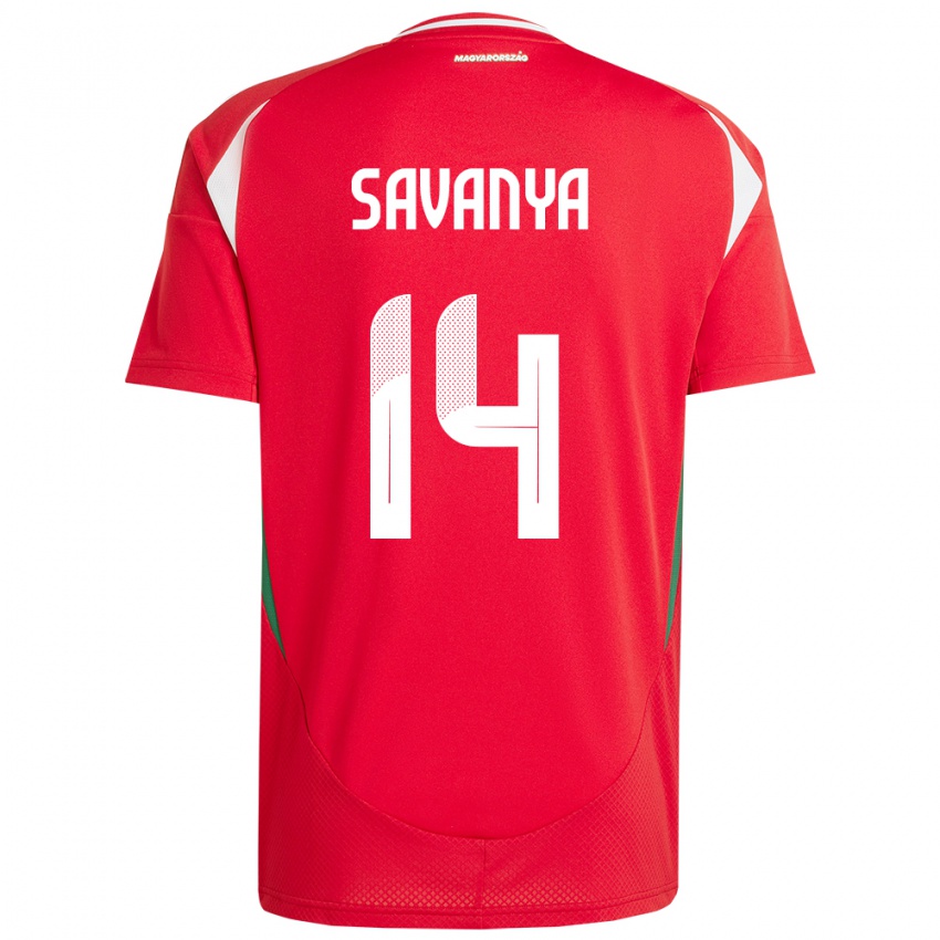 Kinder Ungarn Csilla Savanya #14 Rot Heimtrikot Trikot 24-26 T-Shirt