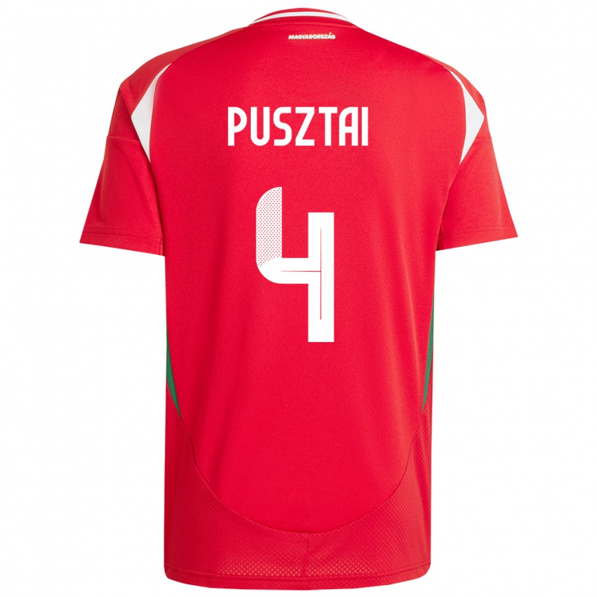 Kinder Ungarn Sára Pusztai #4 Rot Heimtrikot Trikot 24-26 T-Shirt