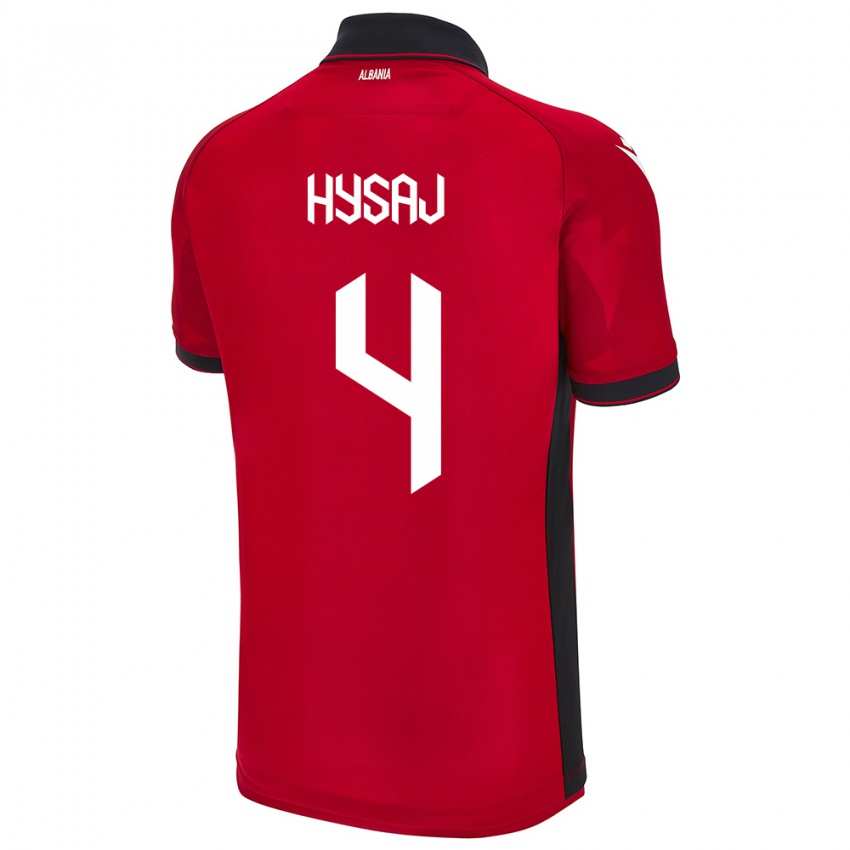 Kinder Albanien Elseid Hysaj #4 Rot Heimtrikot Trikot 24-26 T-Shirt