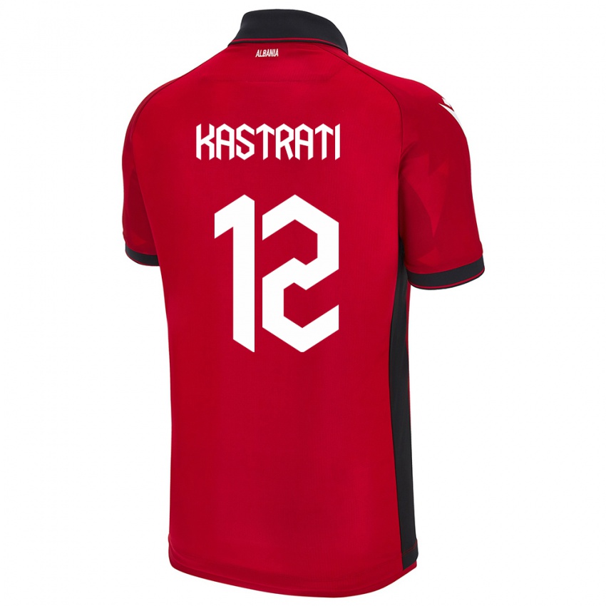 Kinder Albanien Elhan Kastrati #12 Rot Heimtrikot Trikot 24-26 T-Shirt