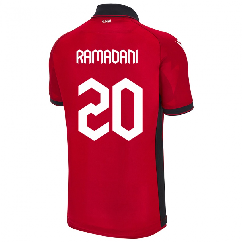Kinder Albanien Ylber Ramadani #20 Rot Heimtrikot Trikot 24-26 T-Shirt