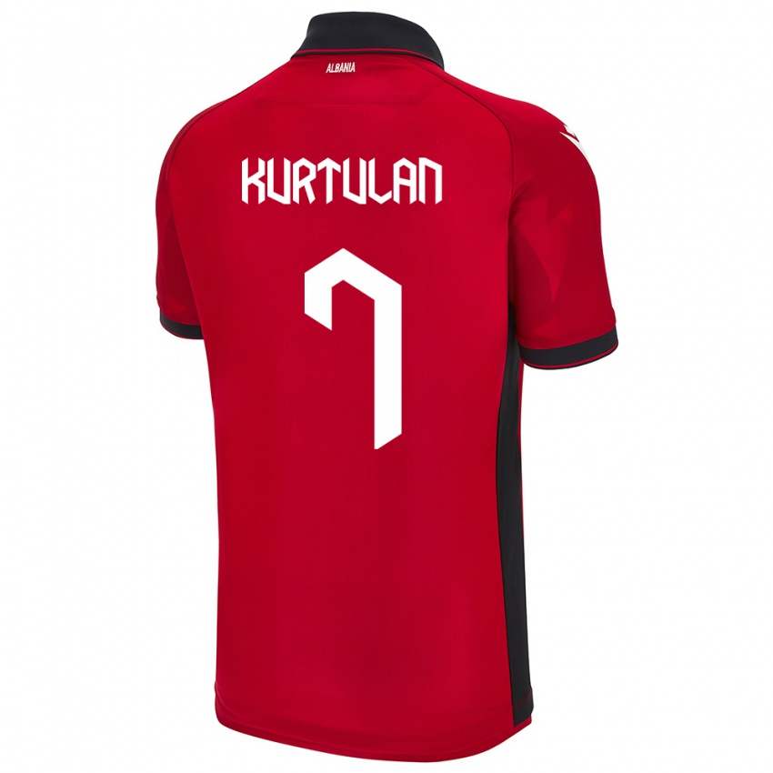 Kinder Albanien Arda Kurtulan #7 Rot Heimtrikot Trikot 24-26 T-Shirt