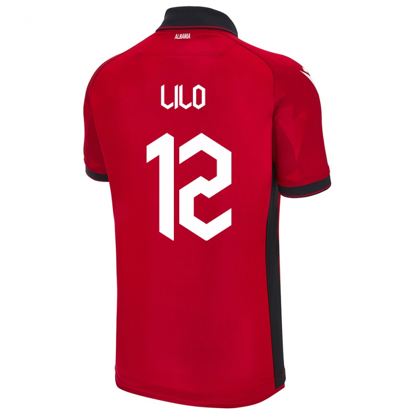 Kinder Albanien Klidman Lilo #12 Rot Heimtrikot Trikot 24-26 T-Shirt