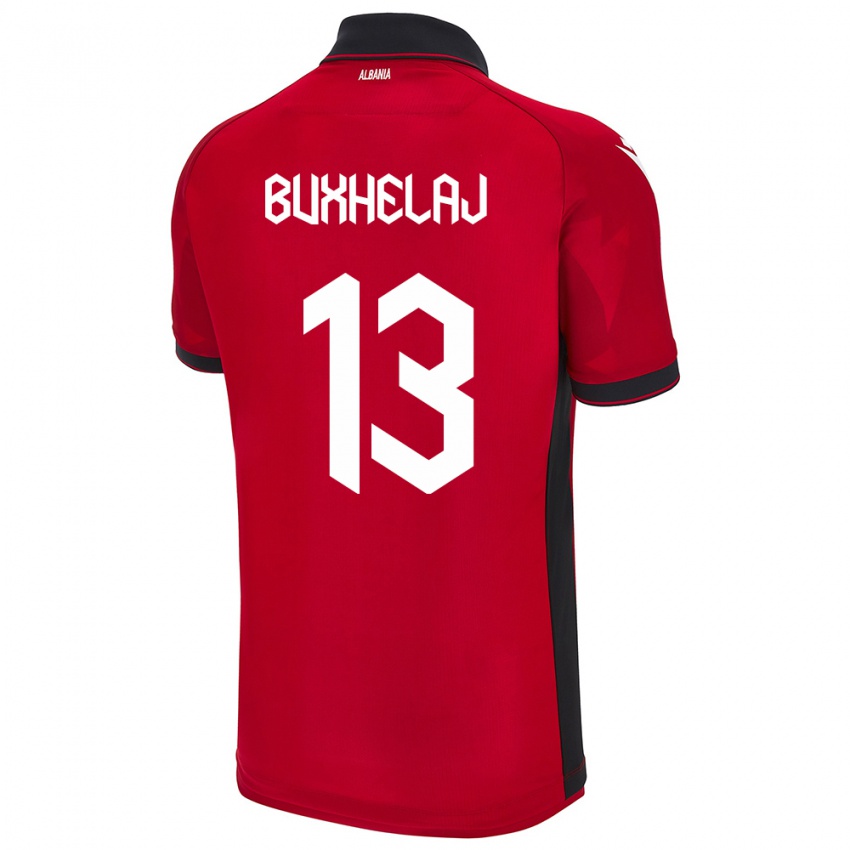 Kinder Albanien Paulo Buxhelaj #13 Rot Heimtrikot Trikot 24-26 T-Shirt