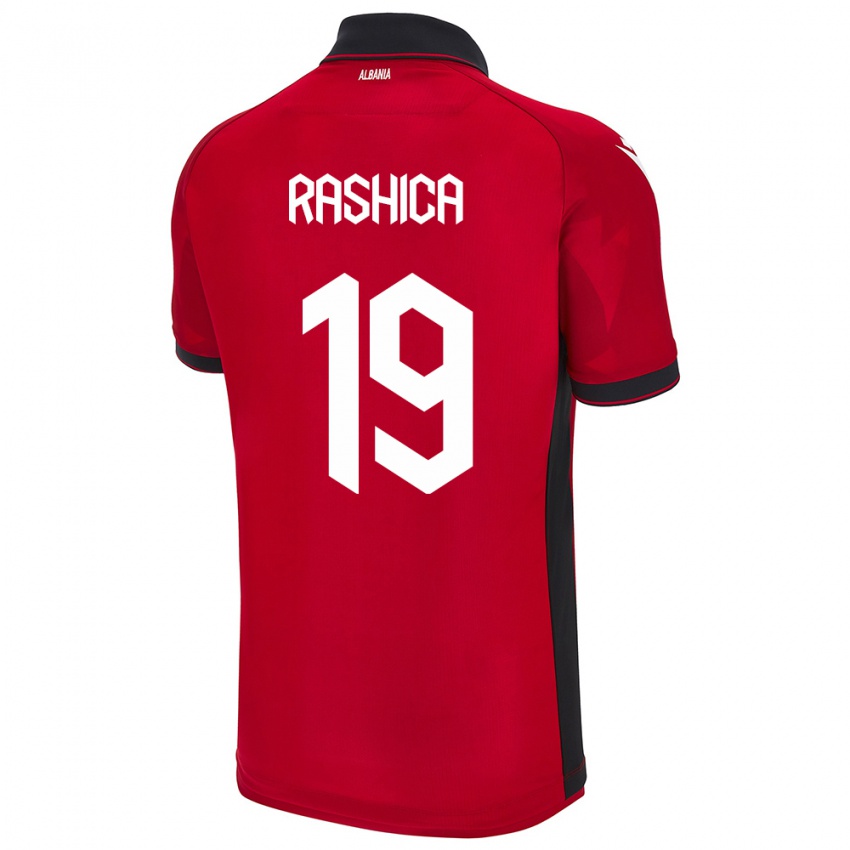 Kinder Albanien Ermir Rashica #19 Rot Heimtrikot Trikot 24-26 T-Shirt