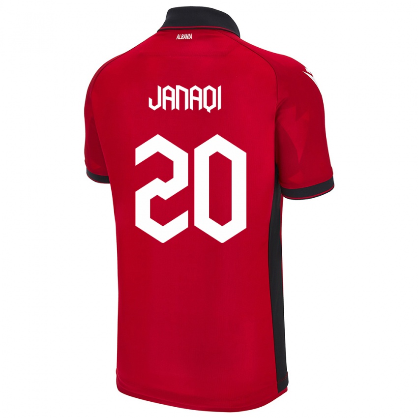 Kinder Albanien Dejvid Janaqi #20 Rot Heimtrikot Trikot 24-26 T-Shirt