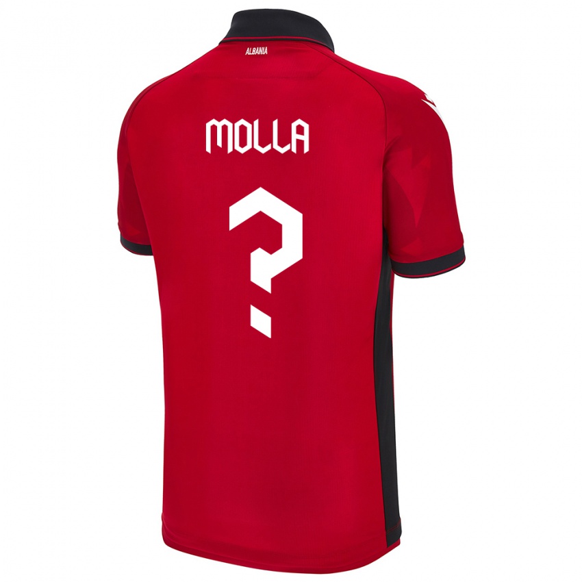 Kinder Albanien Marco Molla #0 Rot Heimtrikot Trikot 24-26 T-Shirt