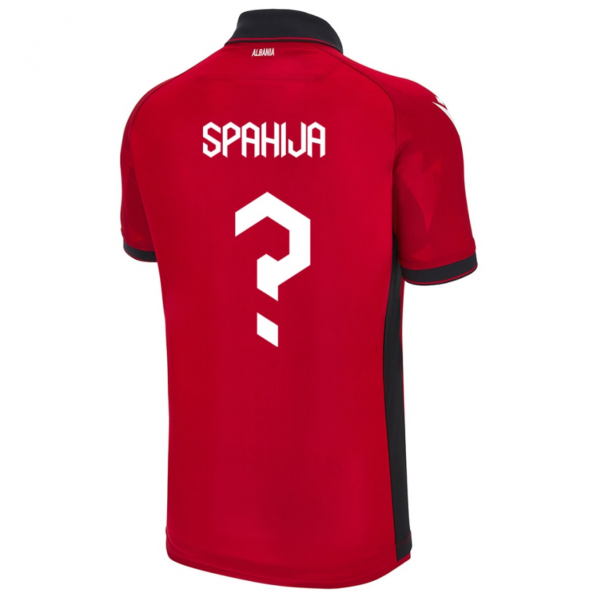 Kinder Albanien Flori Spahija #0 Rot Heimtrikot Trikot 24-26 T-Shirt