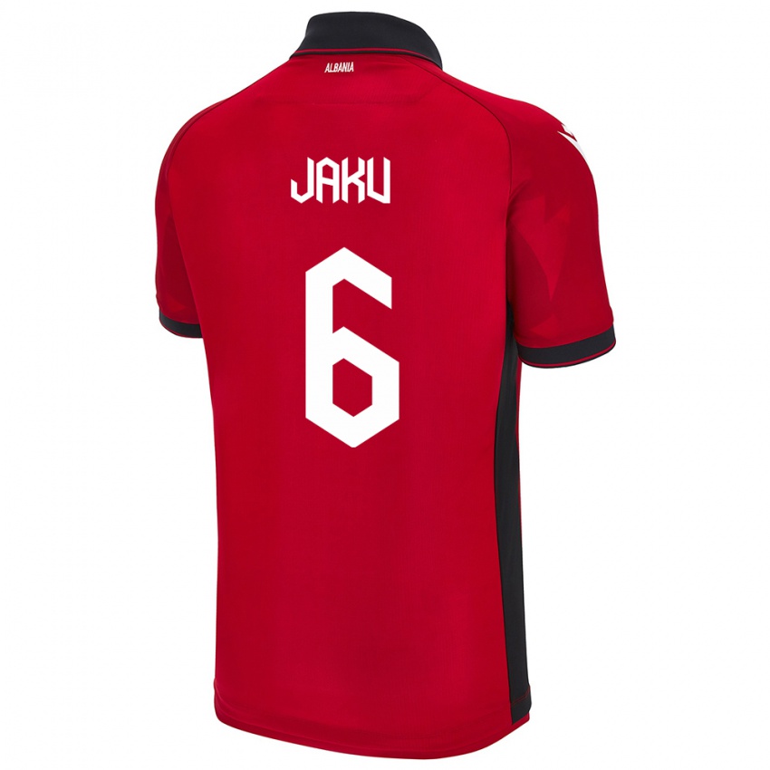 Kinder Albanien Jordi Jaku #6 Rot Heimtrikot Trikot 24-26 T-Shirt